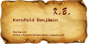 Kornfeld Benjámin névjegykártya