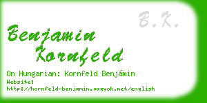 benjamin kornfeld business card